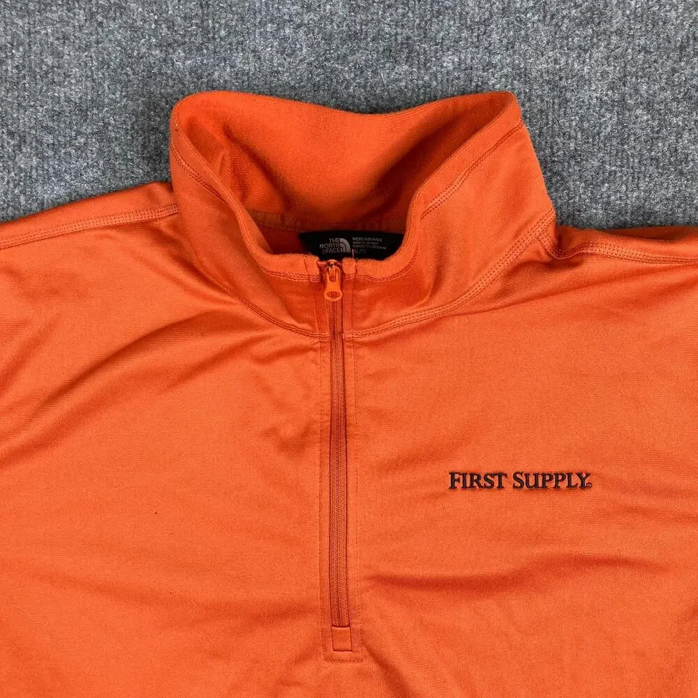 The North Face Quarter Zip Pullover Mens XL Orange Stretch Fleece‎ Athletic